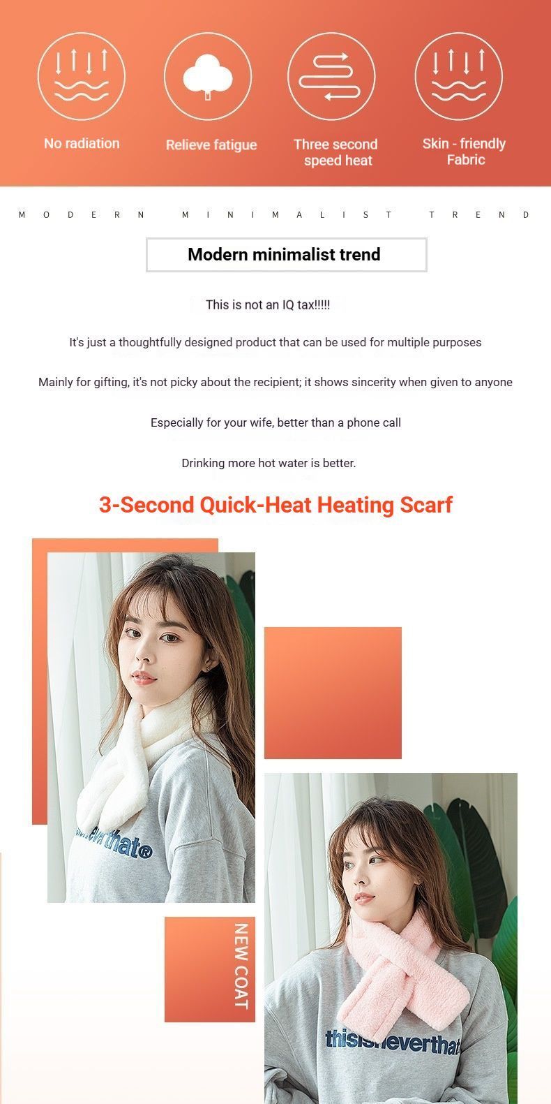 Winter Imitation Rabbit Fur USB Heated Scarf Beige-Gift Box Edition - Image 4