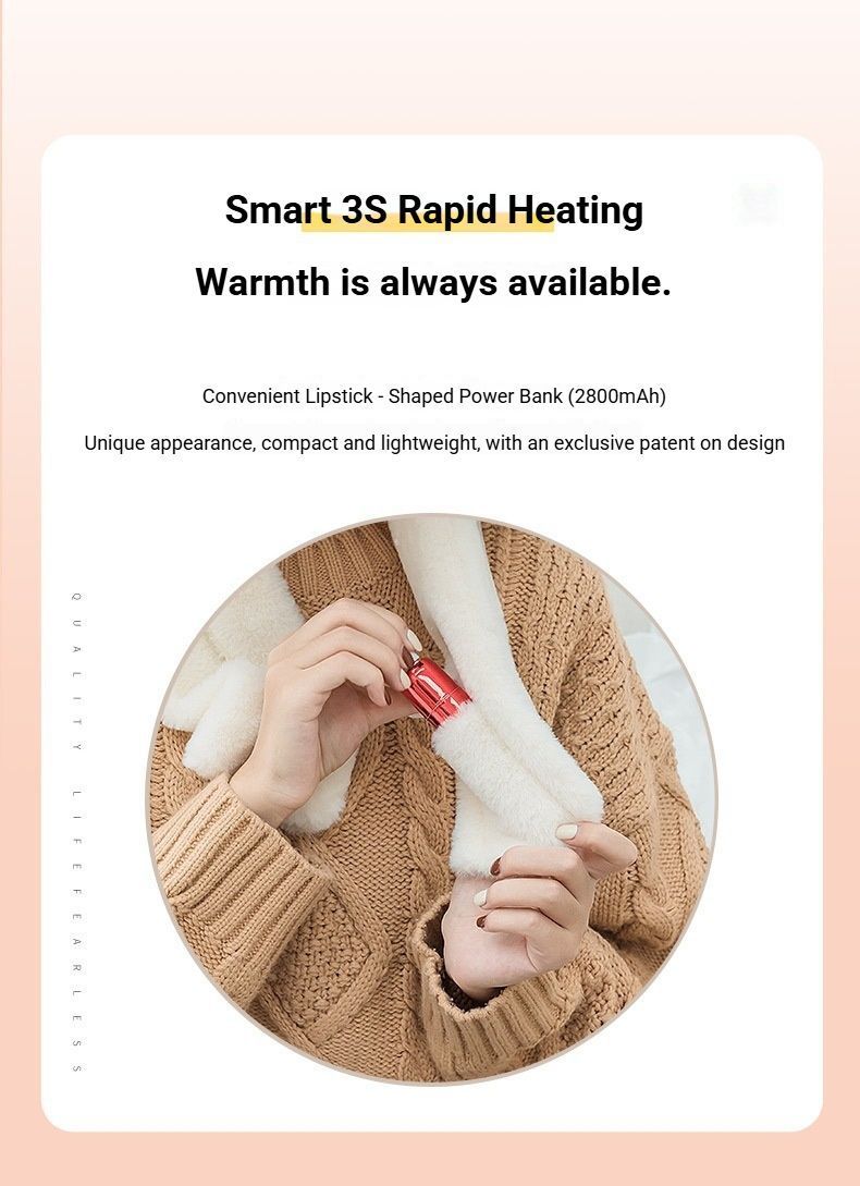 Winter Imitation Rabbit Fur USB Heated Scarf Beige - Image 6