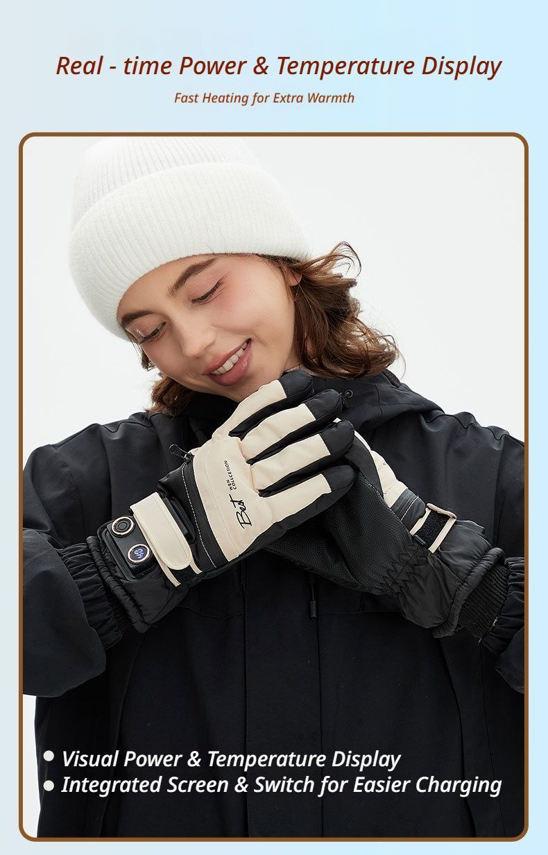 Winter Self-Heating Windproof Touchscreen Gloves-Blue Black - Image 5