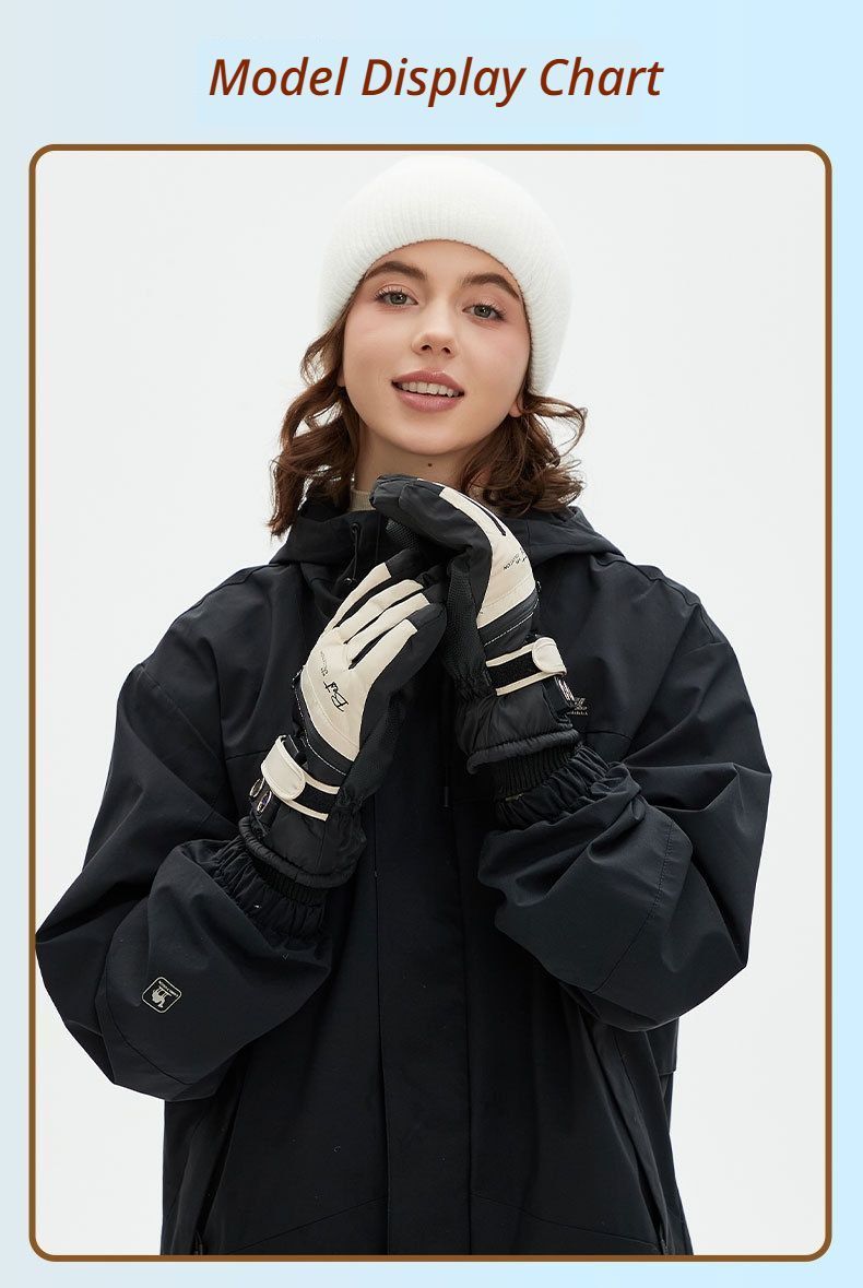 Winter Self-Heating Windproof Touchscreen Gloves-Blue Black - Image 8