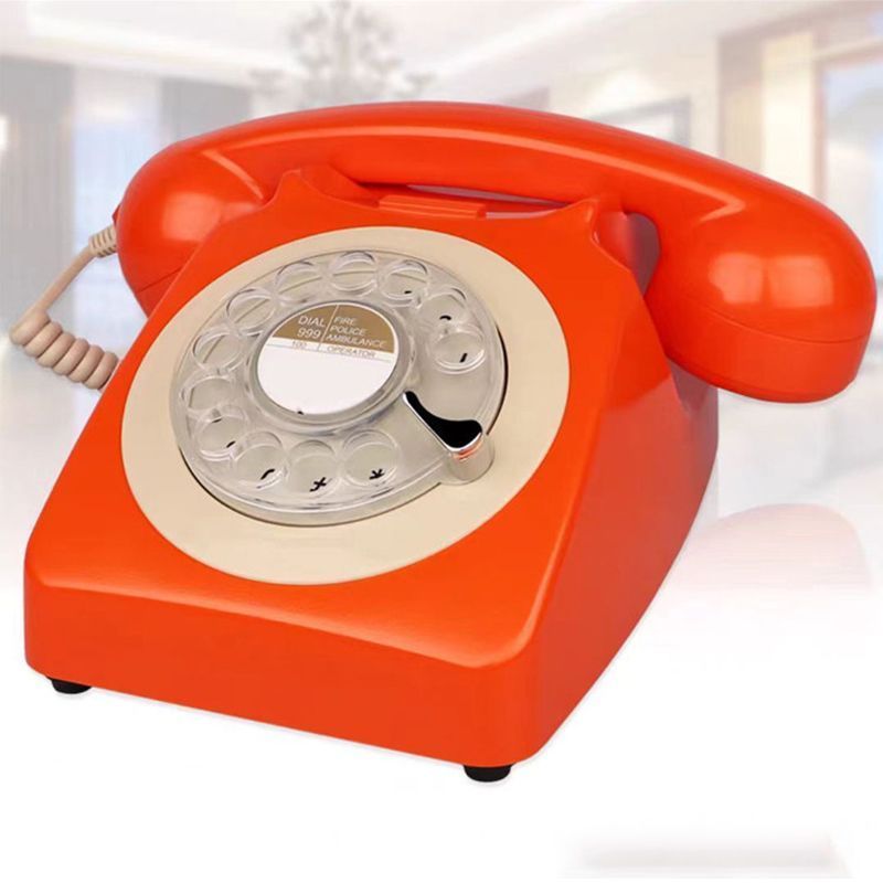 Wireless Bluetooth Desk Phone Style 2-orange - Image 1