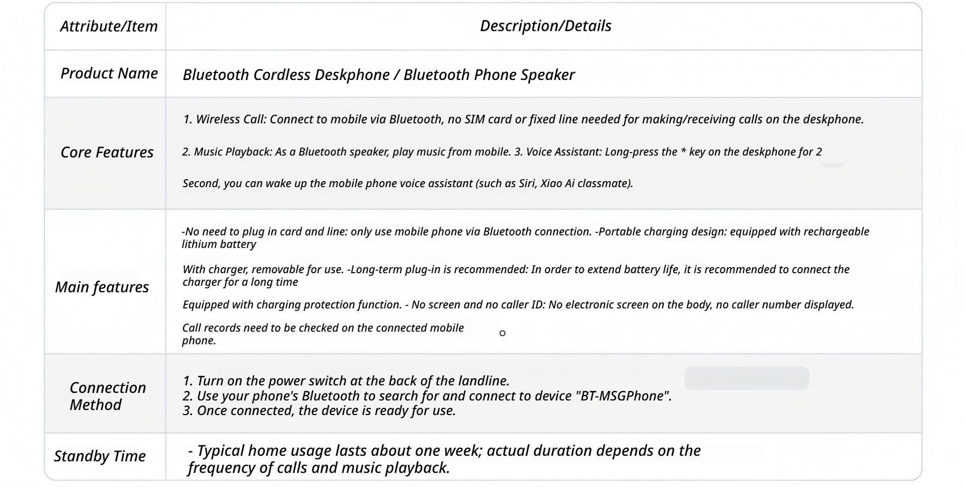 Wireless Bluetooth Landline Black - Image 7