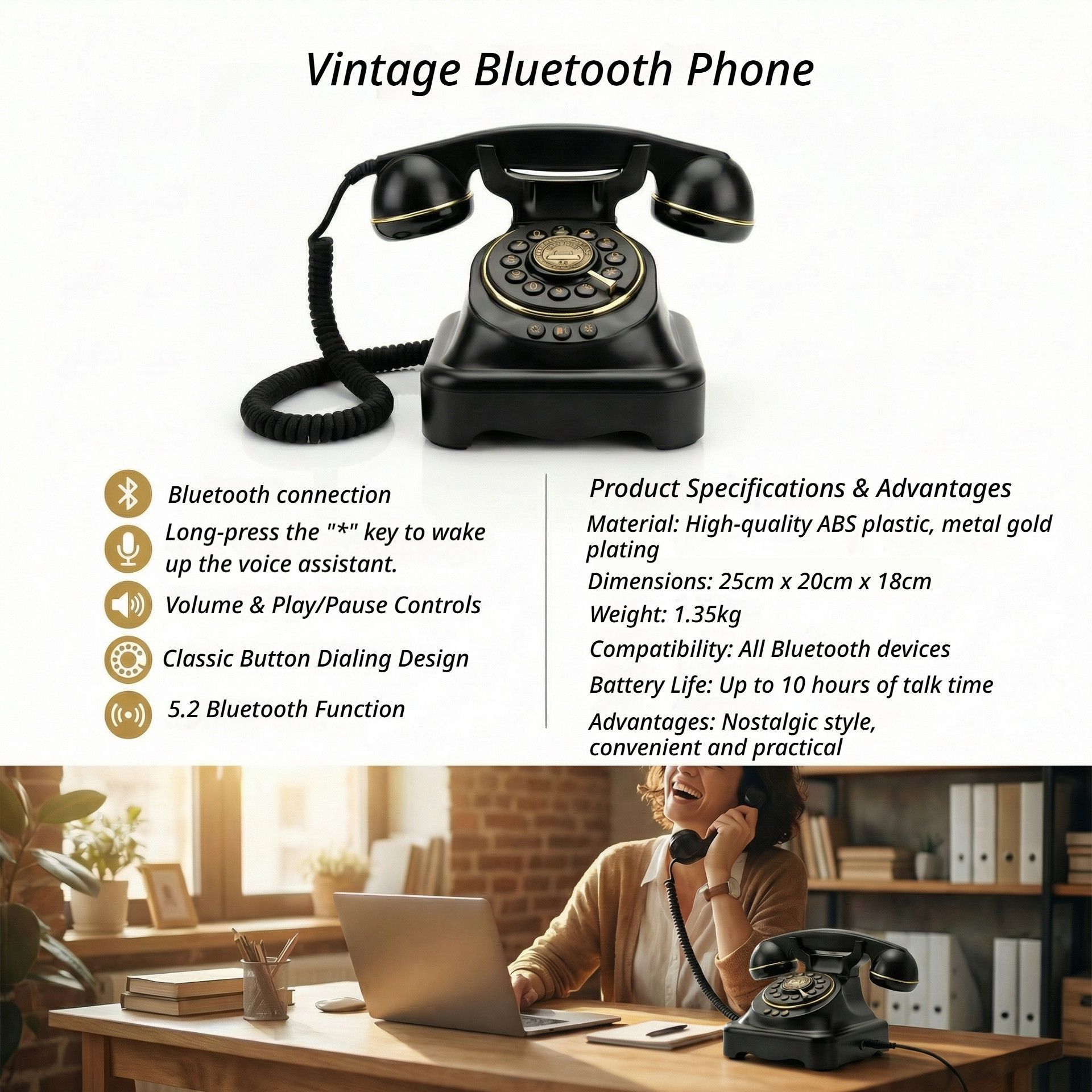 Wireless Bluetooth Landline White - Image 6