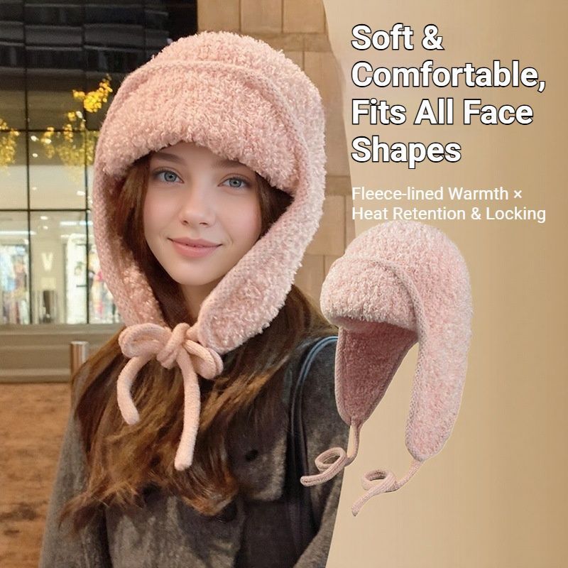 Women Plain Aviator Hat with Earflaps Gray - Image 6