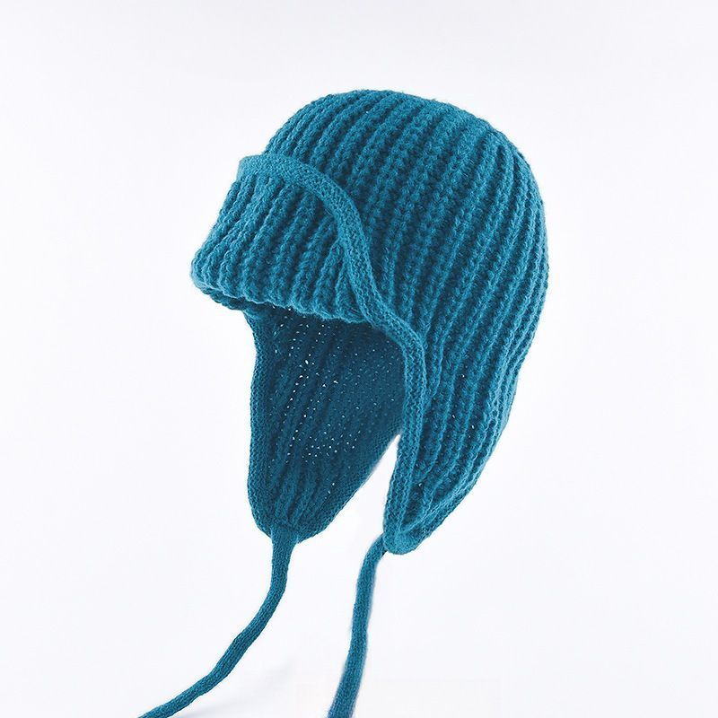 Women Plain Aviator Hat with Earflaps Lake Blue - Image 1