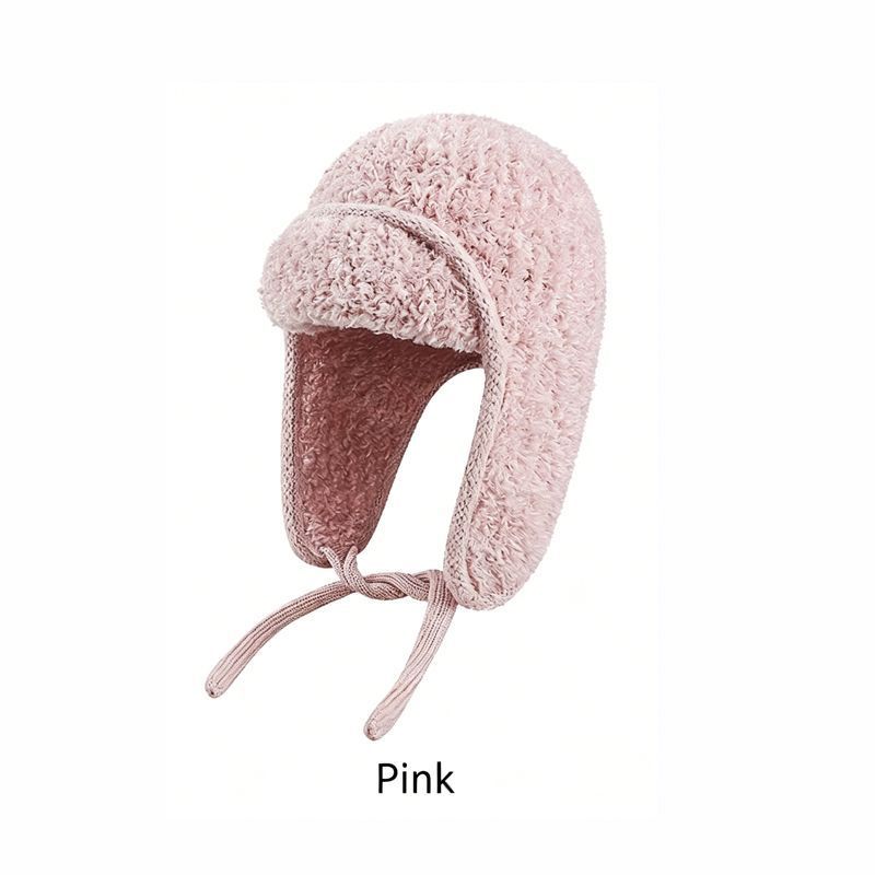 Women Sherpa Aviator Beanie - Warm Earflap Knit Hat Black - Image 4