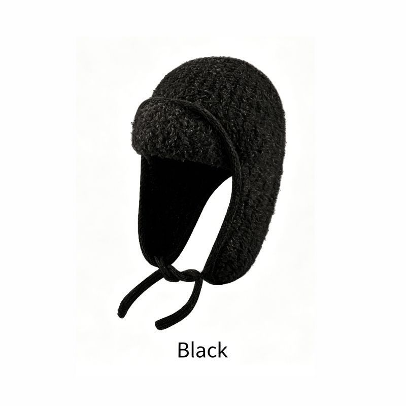 Women Sherpa Aviator Beanie - Warm Earflap Knit Hat Blue - Image 5