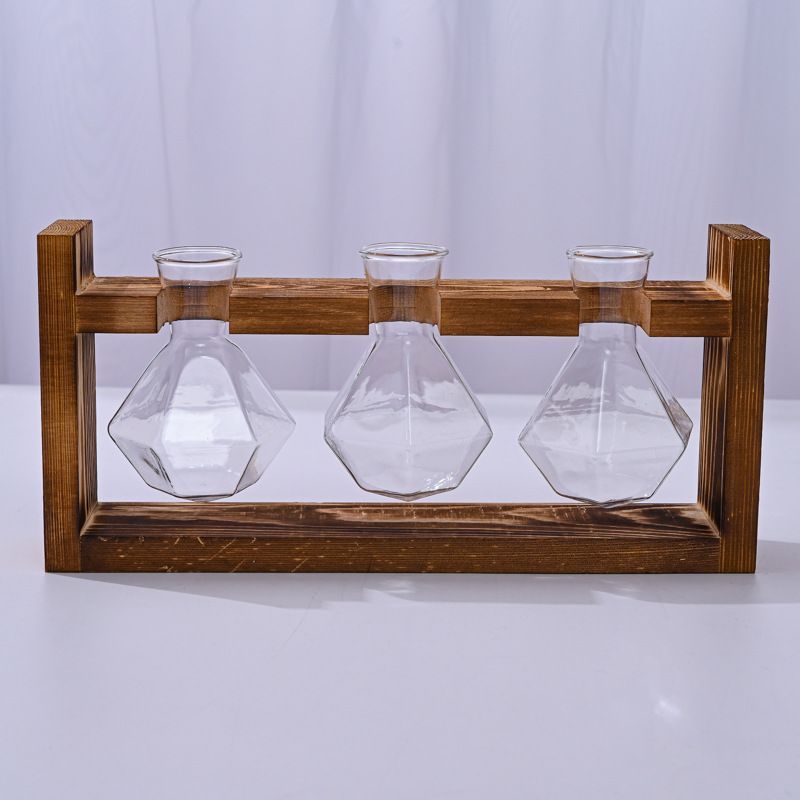 HydroponicWoodenFramewithSnap-On-DiamondTripleBottle - Image 1