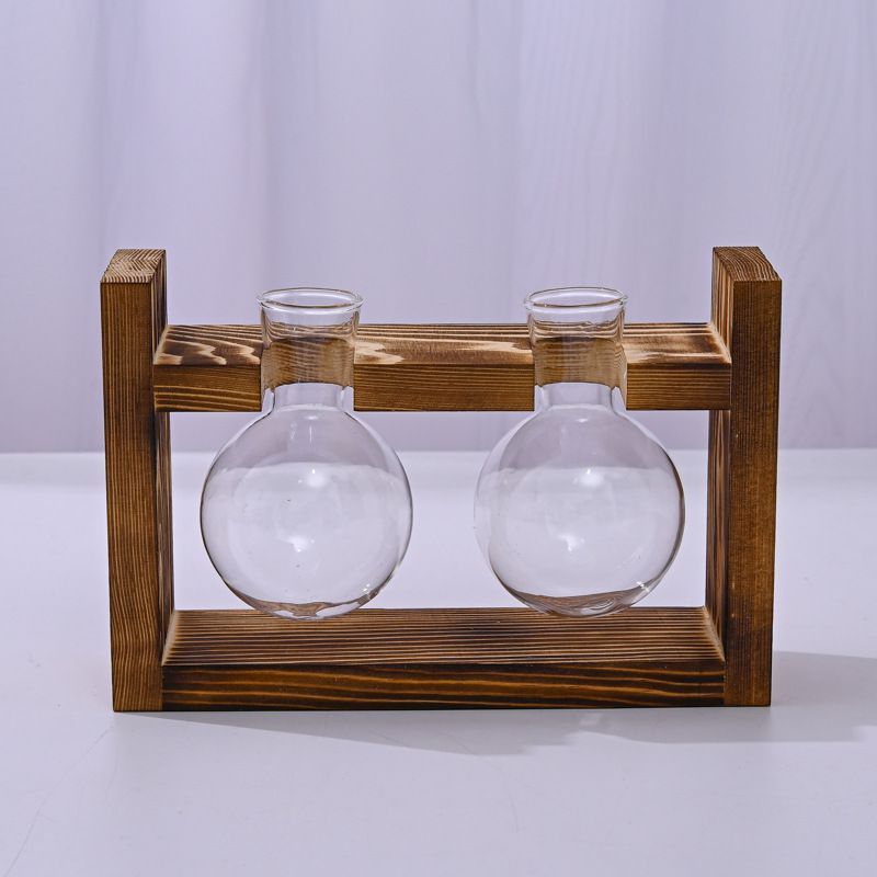 HydroponicWoodenFramewithSnap-On-SphericalDoubleBottle - Image 1