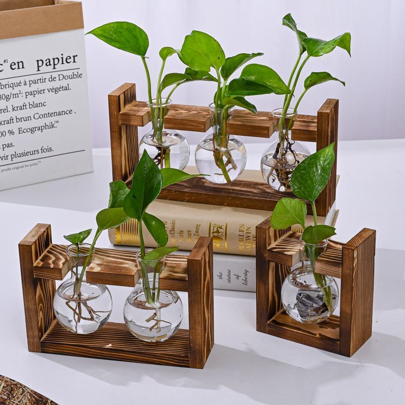 HydroponicWoodenFramewithSnap-On-SphericalSingleBottle - Image 2