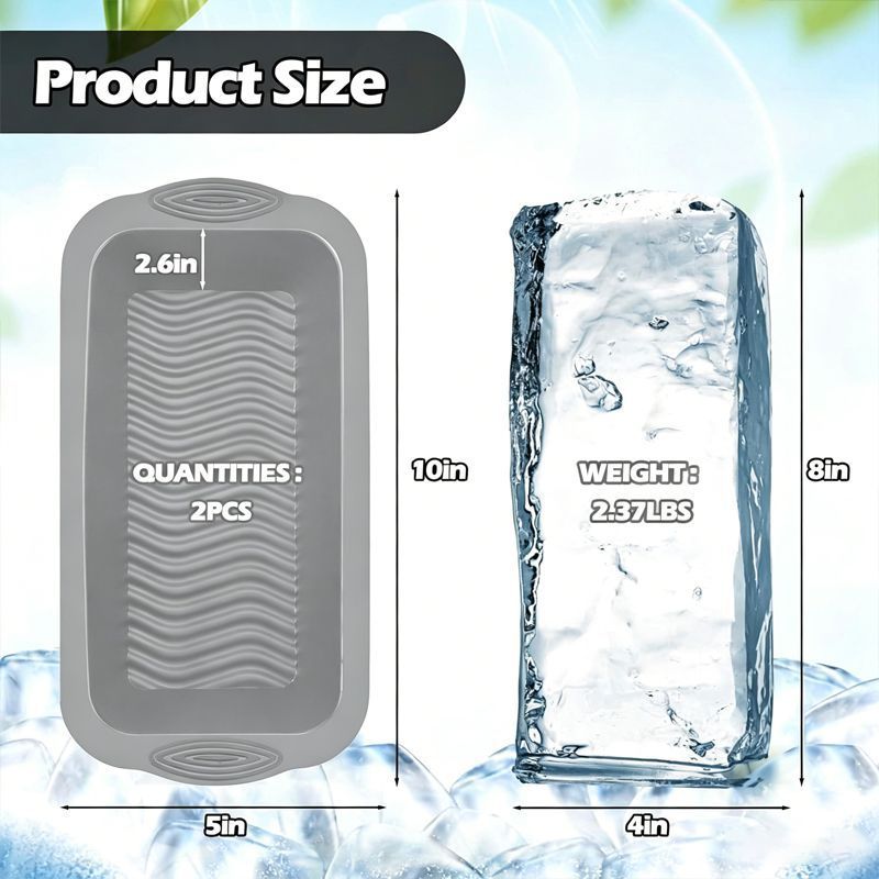 4 Pack Extra Large Ice Block Mold Grey - Image 1