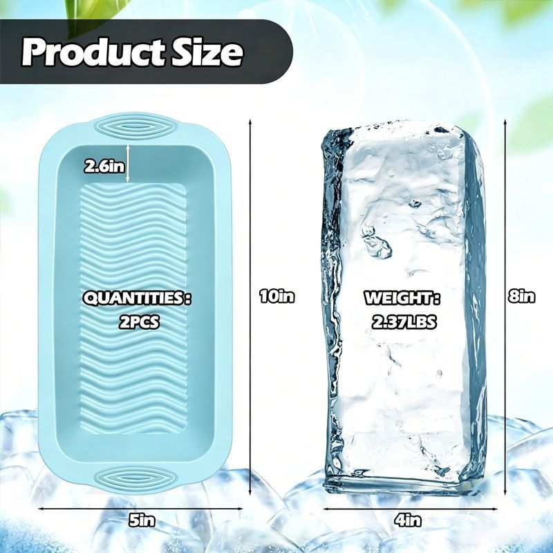 4 Pack Extra Large Ice Block Mold-Morandi Blue - Image 1