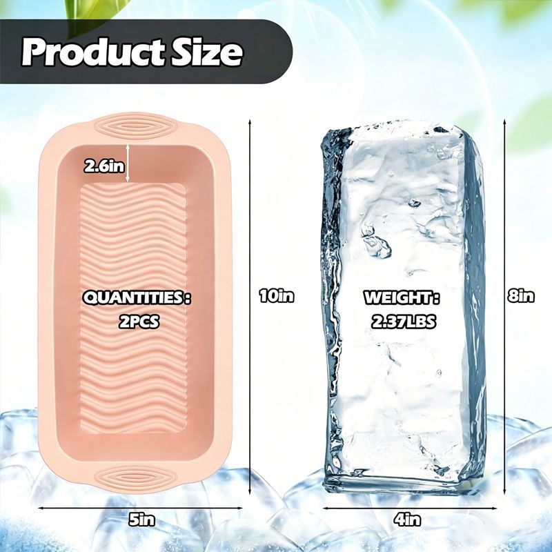 4 Pack Extra Large Ice Block Mold-Morandi Pink - Image 1