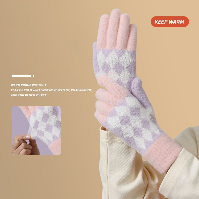 2Pcs Touchscreen Knitted Gloves Black - Image 4