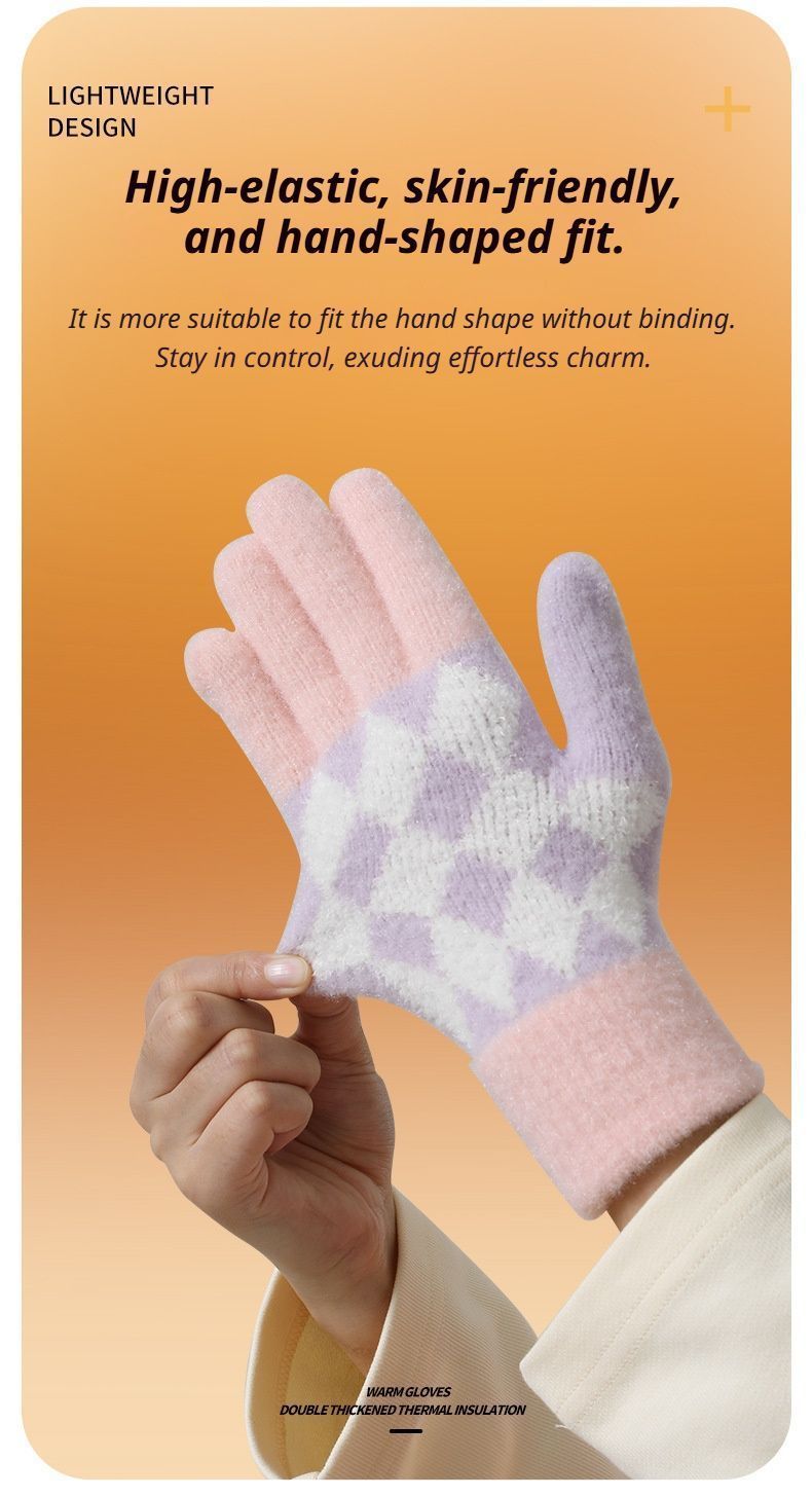 2Pcs Touchscreen Knitted Gloves Black - Image 8
