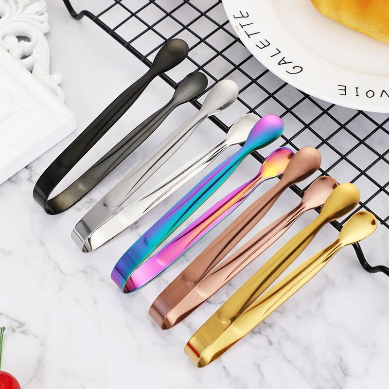 12Pcs Stainless Steel Square Candy Tongs, Food Serving Clips for Party Wedding Salad Bar Kitchen Household Use-golden 02 - Image 2