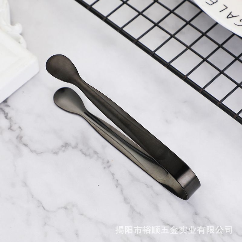 12Pcs Stainless Steel Square Candy Tongs, Food Serving Clips for Party Wedding Salad Bar Kitchen Household Use-black 05 - Image 1