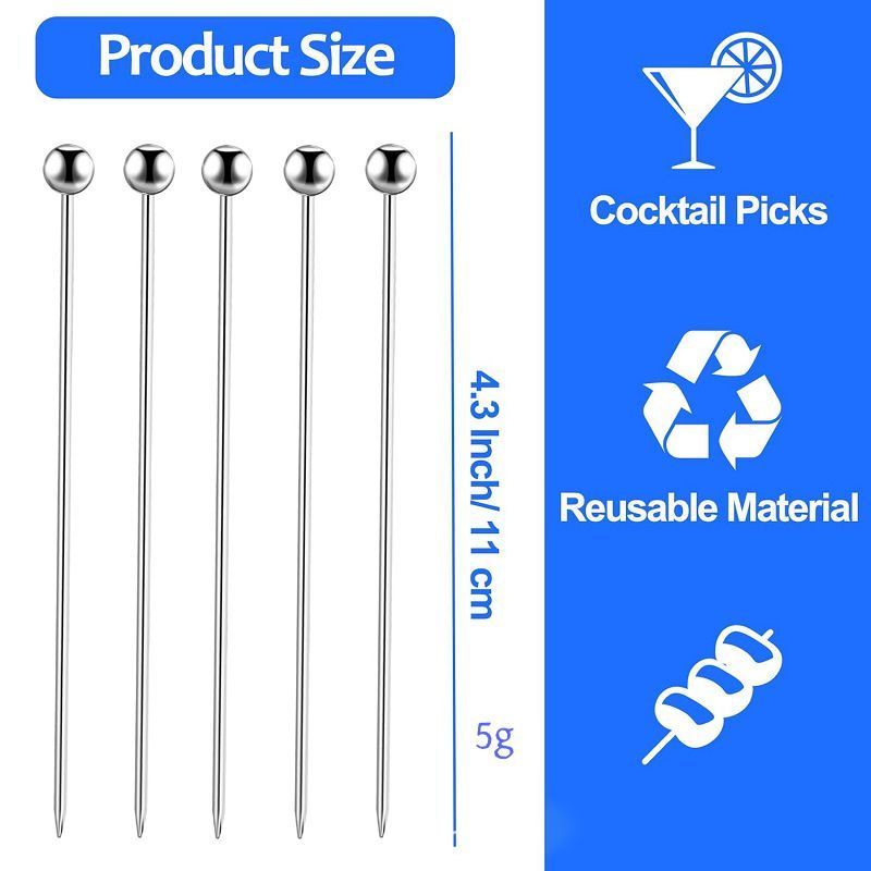 20 PCS Stainless Steel Toothpicks Gold - Image 2