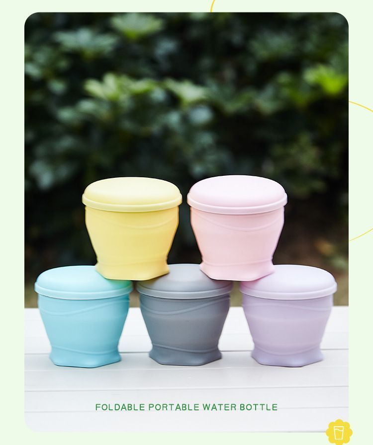 4Pcs Portable Folding Outdoor Water Cup - sky blue - Image 1