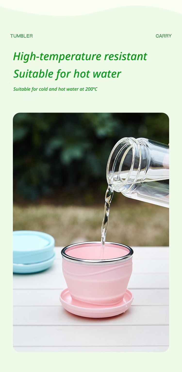 4Pcs Portable Folding Outdoor Water Cup - Light green - Image 6