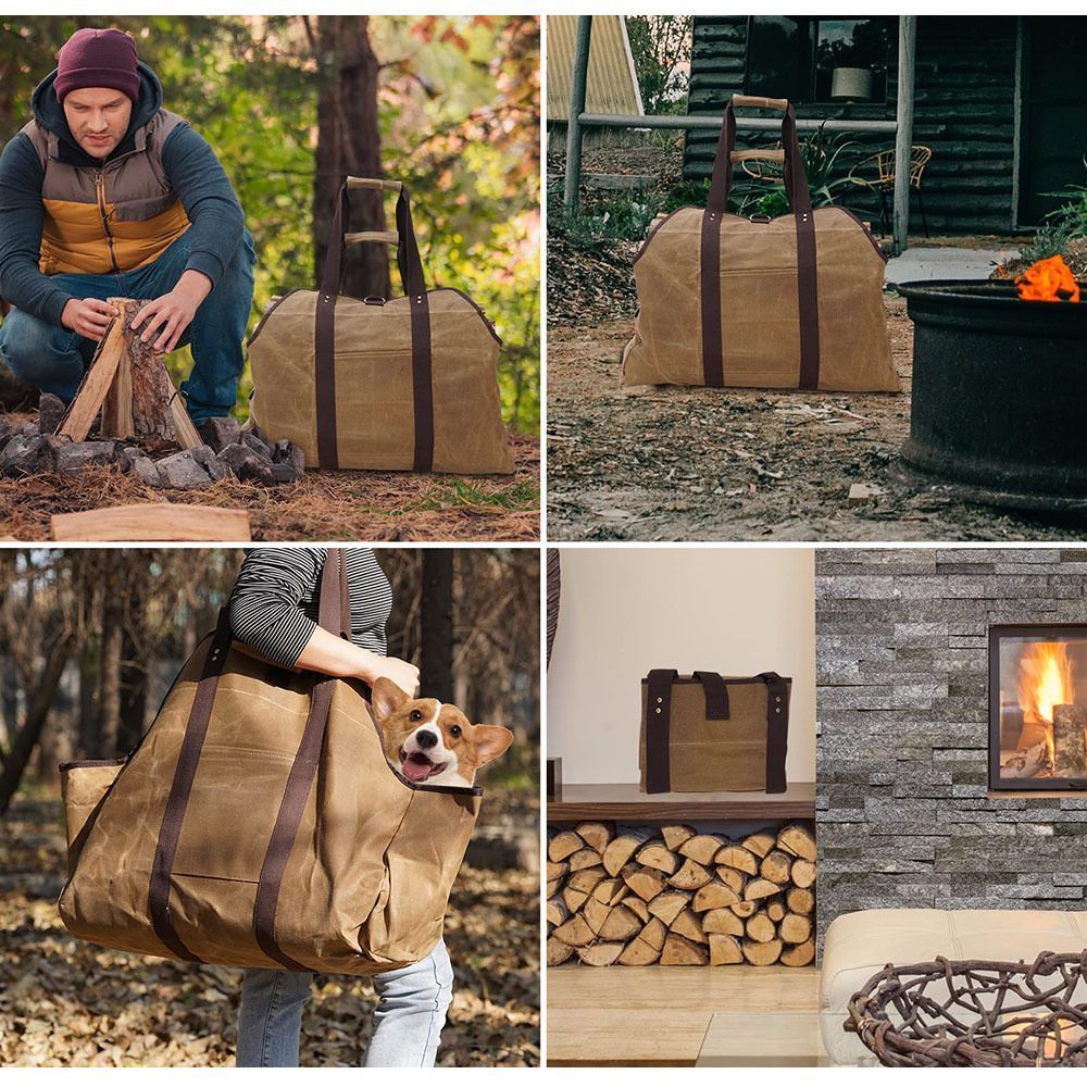 Firewood Storage Bag Khaki - Image 7