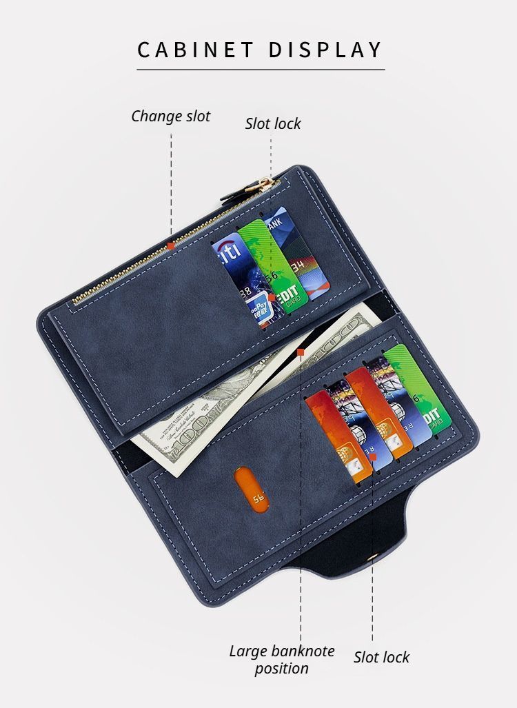 2Pcs Black Matte Long Wallet - Image 4