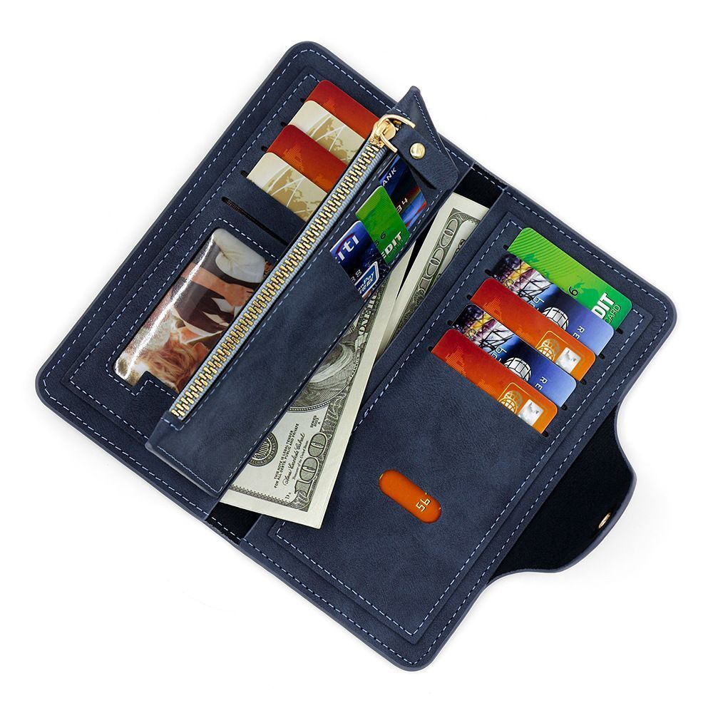 2Pcs Gray Matte Long Wallet - Image 3