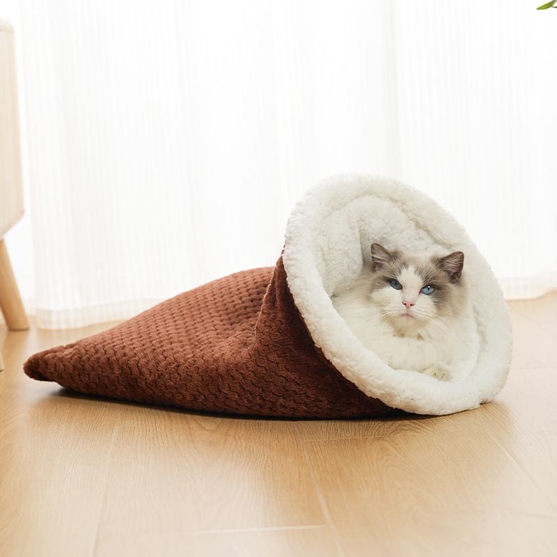 Upgraded Support Pet Warm Bed Dark Brown - Image 1