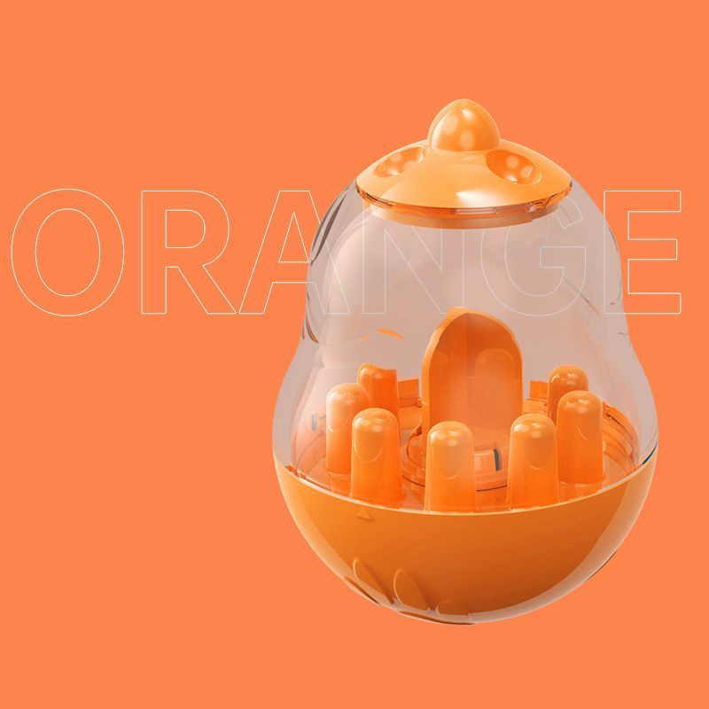 2Pcs  Pet Tumbler Feeder Puzzle Toy Pet Training Dispenser-Orange - Image 4