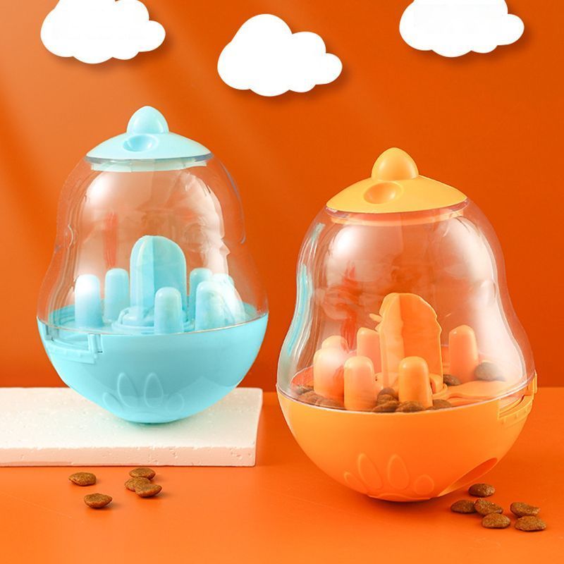 2Pcs  Pet Tumbler Feeder Puzzle Toy Pet Training Dispenser-sky blue - Image 1