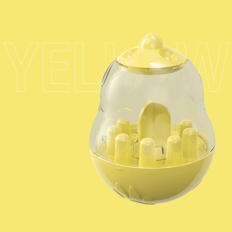 2Pcs  Pet Tumbler Feeder Puzzle Toy Pet Training Dispenser-yellow - Image 1