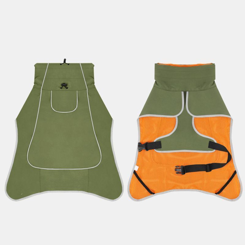 Windproof Rainproof Outdoor Pet Coat-olive green - Image 5