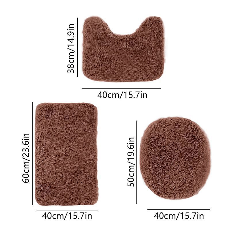 Bathroom Rugs Sets Brown - Image 1