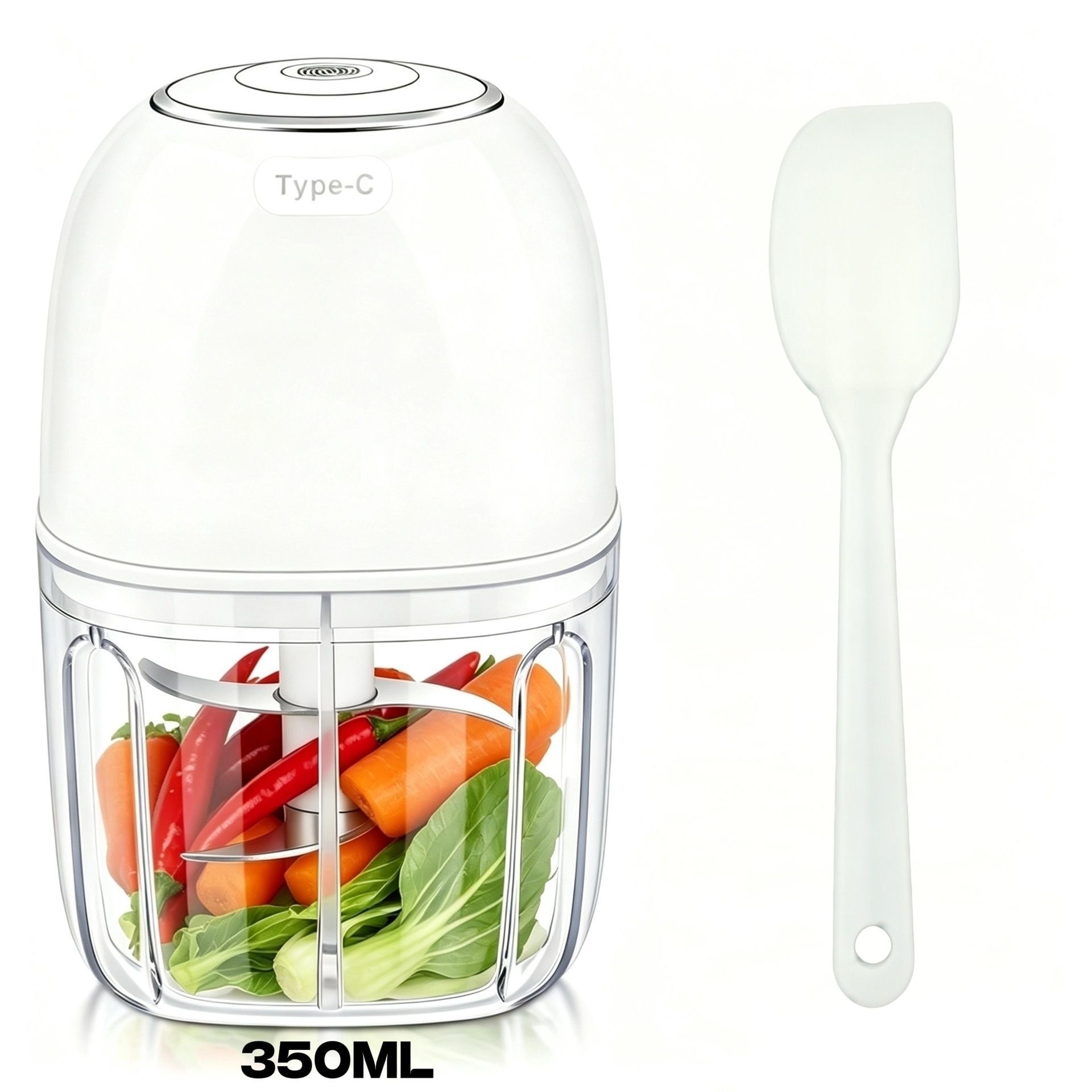 350ml Household Multifunctional Automatic Food Processor-white - Image 1