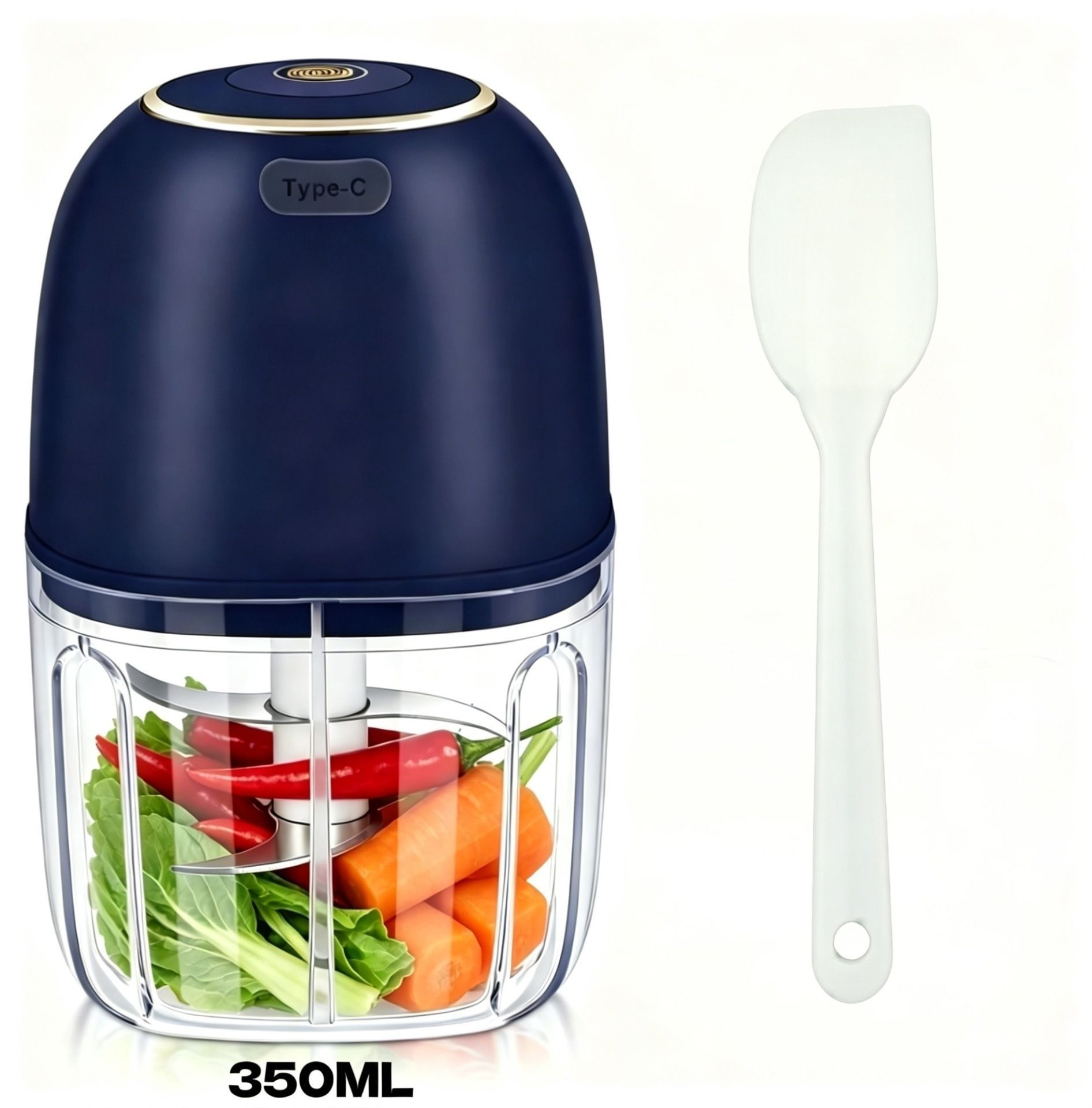 350ml Household Multifunctional Automatic Food Processor-blue - Image 1