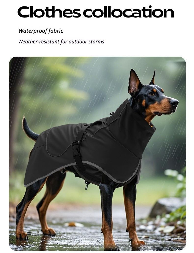 Winter Warm Pet Coat, Outdoor Cold Proof Dog Jacket-black - Image 4