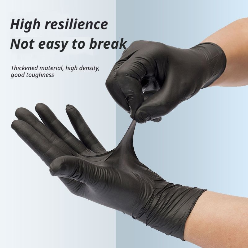 300Pcs Black Nitrile Gloves Medium - Image 3