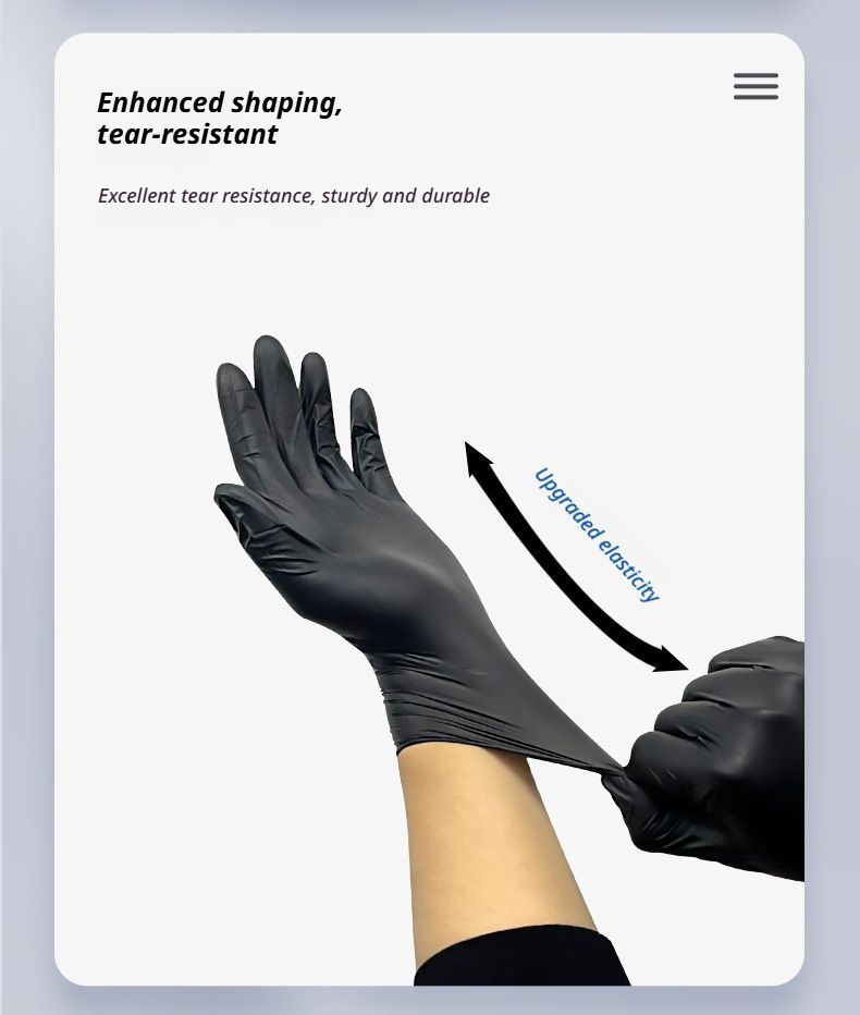 300Pcs Black Nitrile Gloves Medium - Image 8