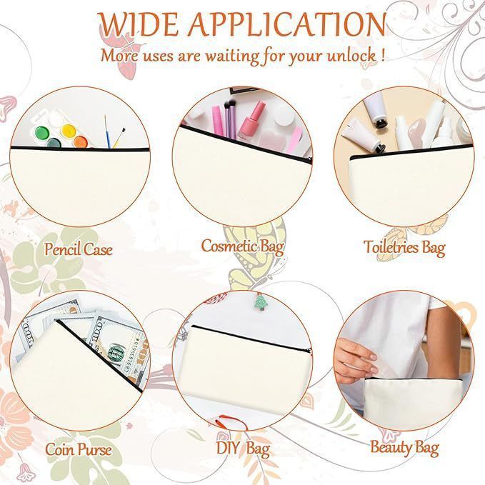 15 Pack Canvas Zipper Pencil Bag 12×21cm - Image 6