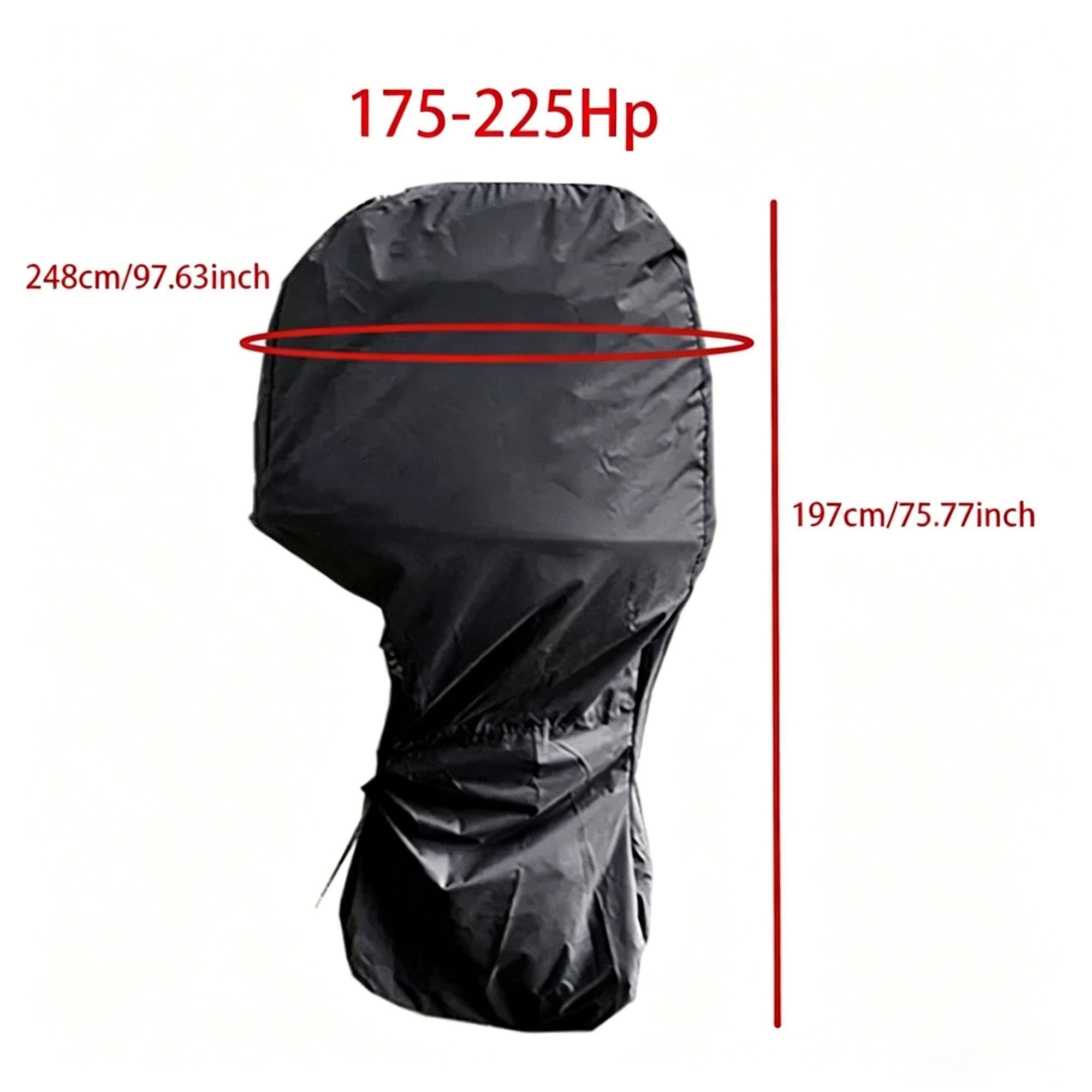 600D Oxford Outboard Motor Cover, 175-225HP Waterproof Engine Protector - Image 3