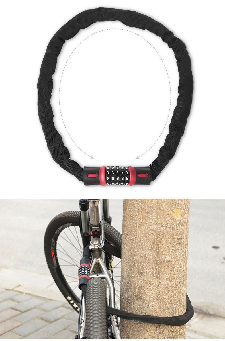 Bike Combination Lock - Black Red, 0.9m - Image 5