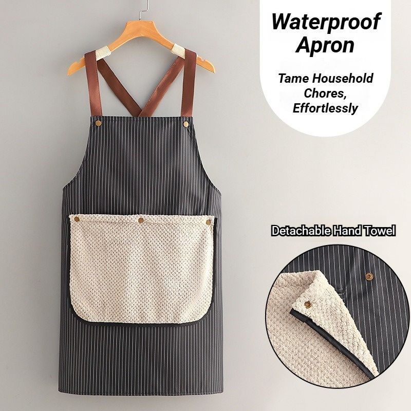 2-Pack Navy Waterproof Aprons - Image 2