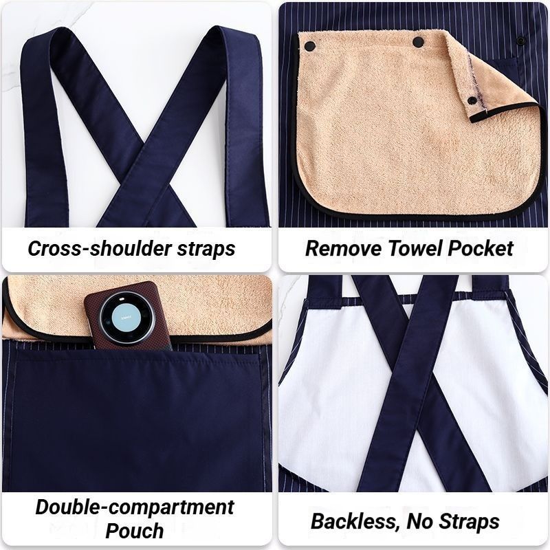 2-Pack Khaki Waterproof Aprons - Image 3