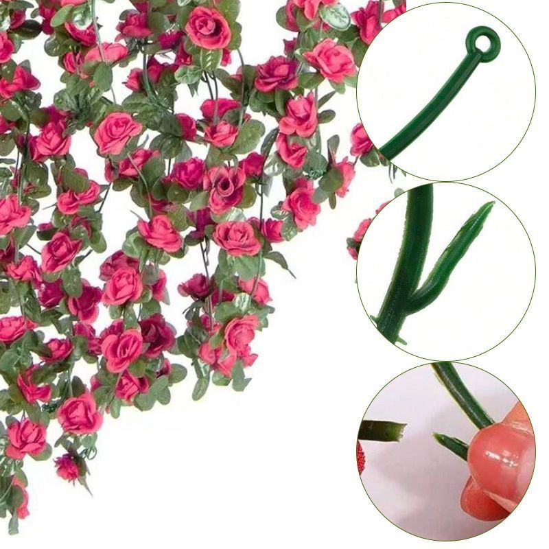 Artificial Rose Vine - Hot Pink 2.5m - Image 1
