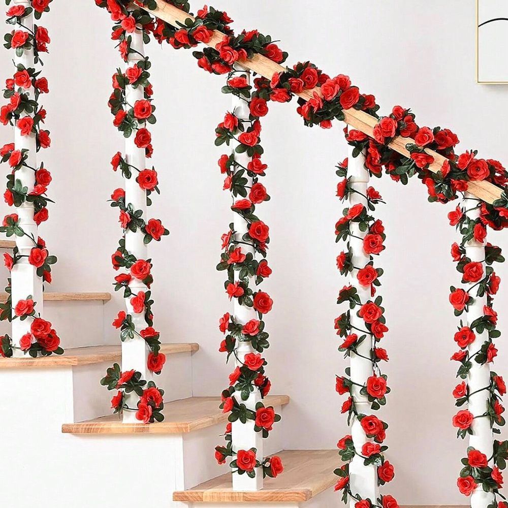 Artificial Rose Vine - Hot Pink 2.5m - Image 7