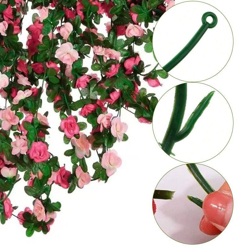 Artificial Rose Vine-Hot Pink & Pink Mixed 2.5m - Image 1