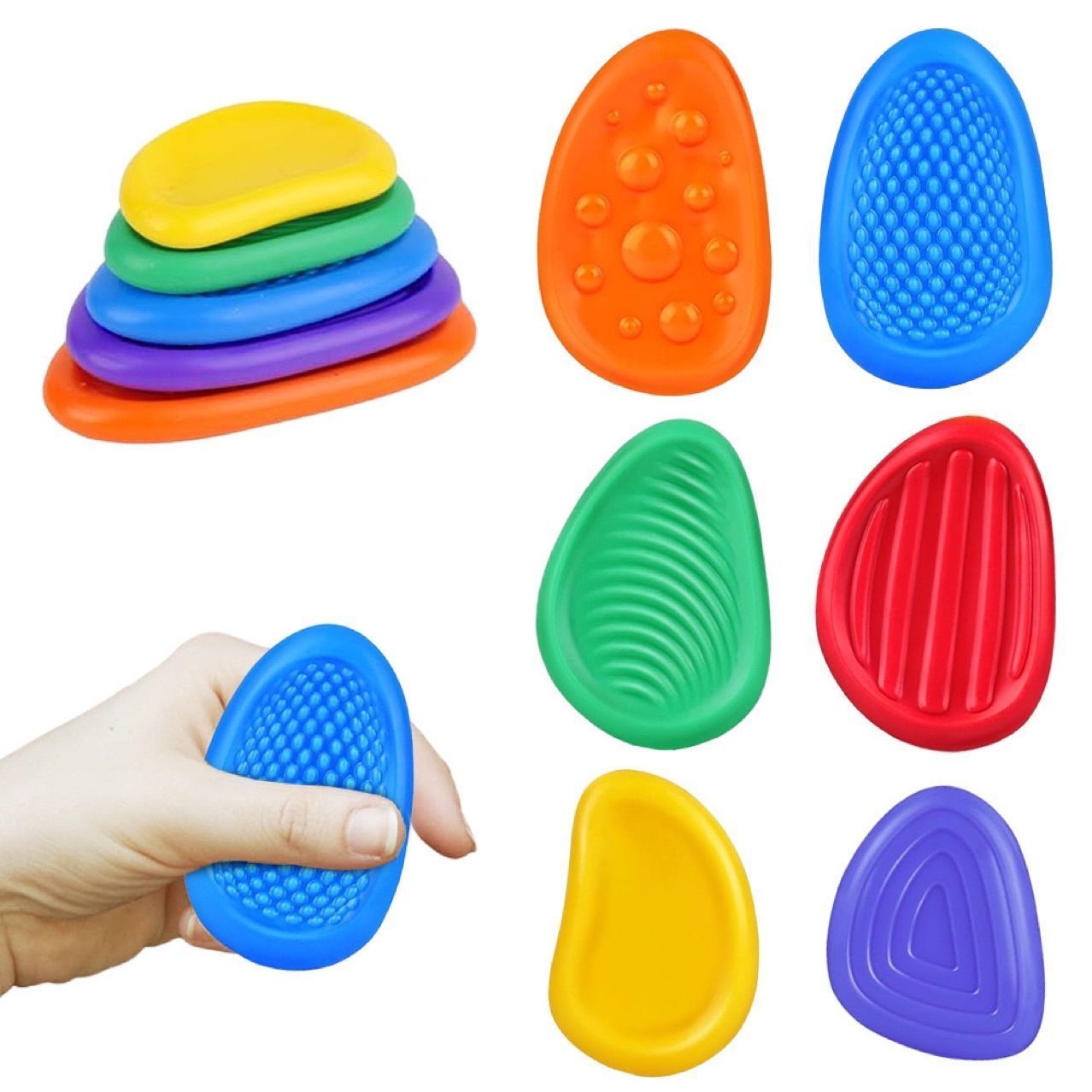 5Packs Silicone Sensory Stones Old - Image 2