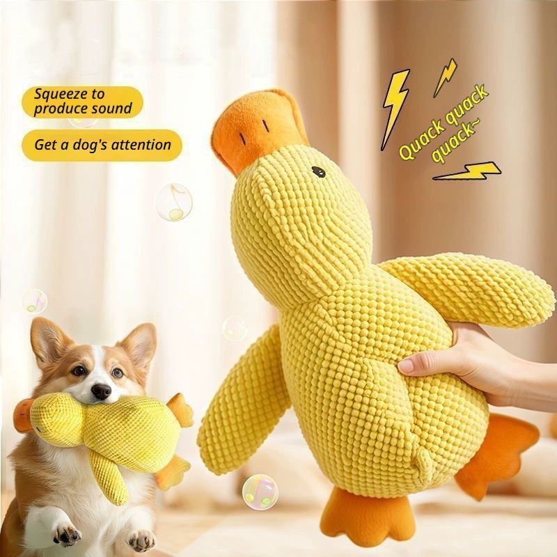 Small & Large Plush Ducks with Rope Carrot - Image 3