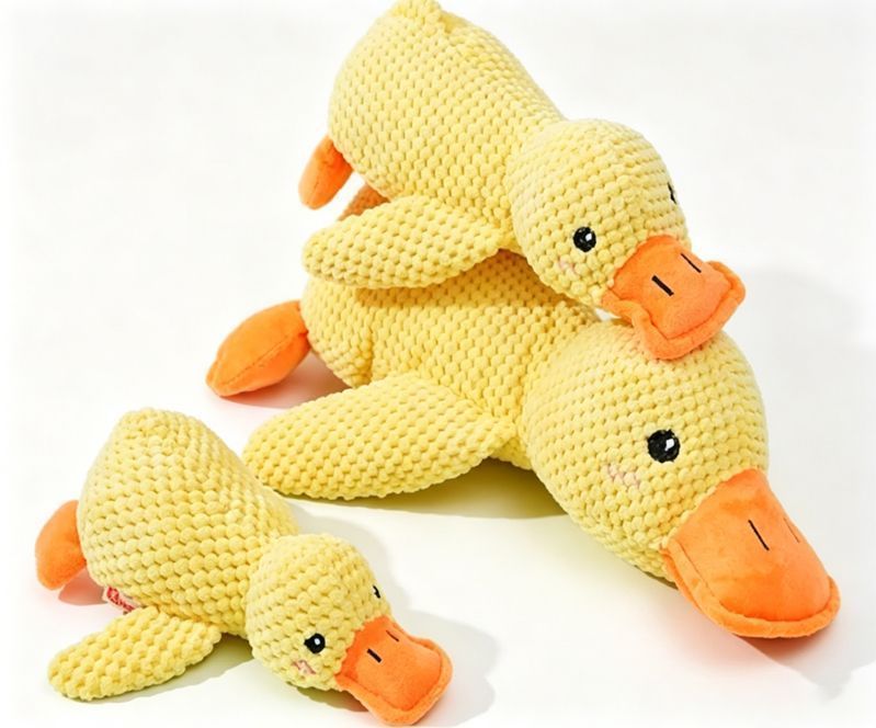 Medium & Large Plush Ducks with Rope Carrot - Image 2