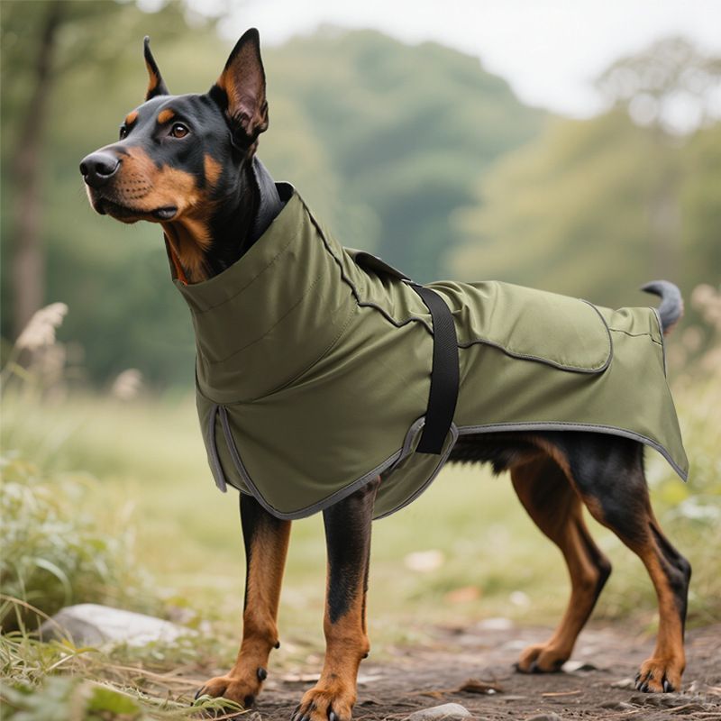 Dog Winter Fleece-Olive Green L - Image 1